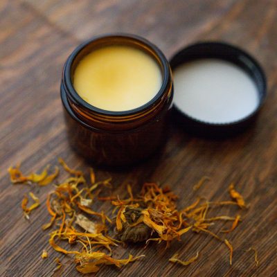 calendula salve with petals around